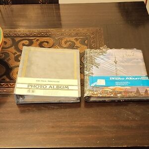 Set of Two Vintage  Photo Albums - Gold and Blue